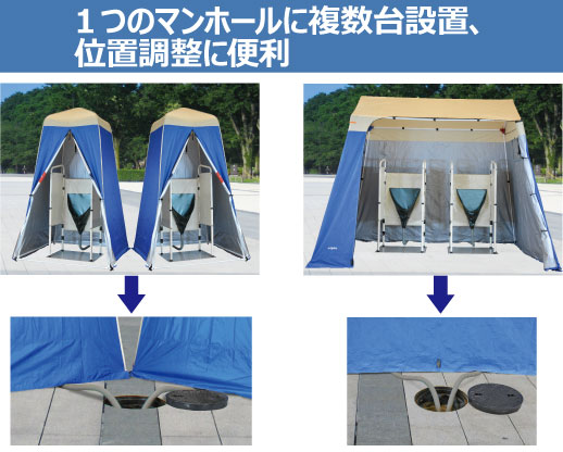 排水ホース式で複数台の設置、場所の調整が便利